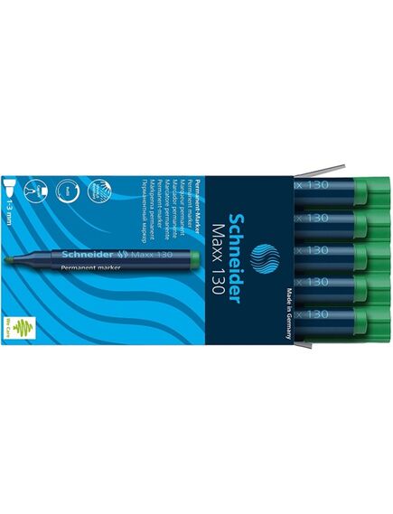 Marker permanent, varf 3mm, verde, SCHNEIDER Maxx 130, Culoare: Verde-[6]