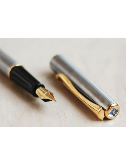Stilou DIPLOMAT Traveller Stainless Steel Gold-[4]