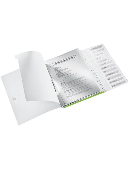 Mapa plastic cu 12 separatoare, A4, 200 coli, verde, LEITZ WOW, Culoare: Verde-[3]