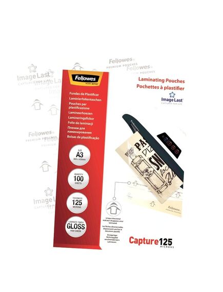 Folie laminare A3 125 microni, 100 buc/top, FELLOWES-[4]