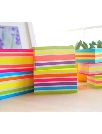 Cub notes adeziv, 76x76 mm, 400 file/set, 5 culori neon, STICK'N-[2]