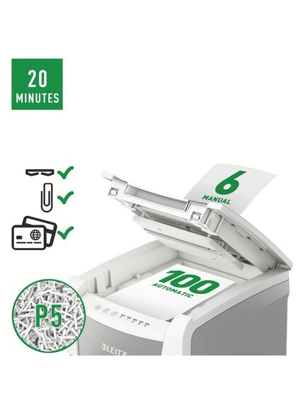 Distrugator documente automat, micro cross-cut LEITZ IQ Autofeed Small Office 100-[2]