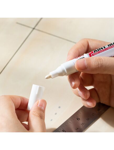 Marker cu vopsea, varf 2.0 mm, alb, DELI U500, Culoare: Alb-[2]