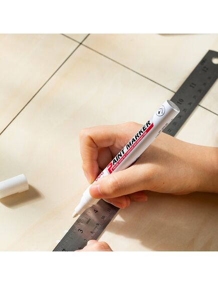 Marker cu vopsea, varf 2.0 mm, alb, DELI U500, Culoare: Alb-[3]