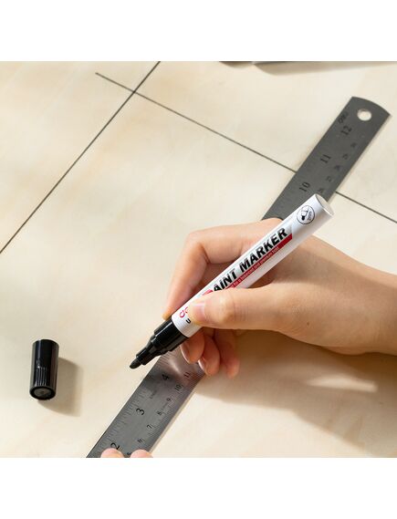 Marker cu vopsea, varf 2.0 mm, negru, DELI U500, Culoare: Negru-[4]