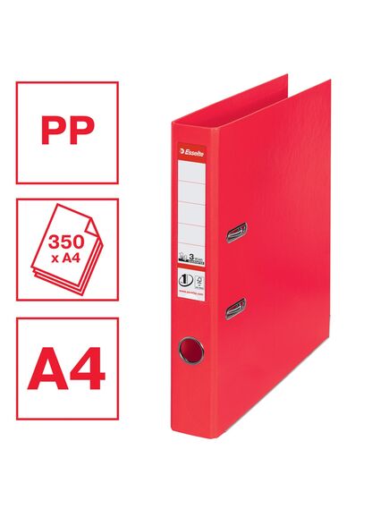 Biblioraft A4 plastifiat PP/PP, 5 cm, rosu vivida, ESSELTE NO. 1 Power, Culoare: Rosu vivida-[2]
