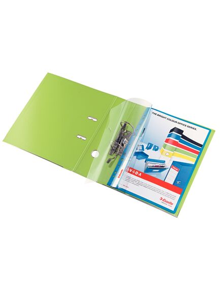 Dosar de plastic, cu sina si multiperforatii, 10 buc/set, verde, ESSELTE, Culoare: Verde-[2]