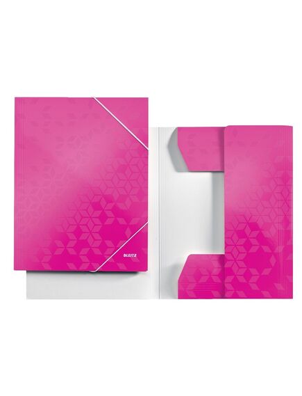 Mapa de carton, cu elastic, A4, roz, LEITZ WOW, Culoare: Roz-[3]
