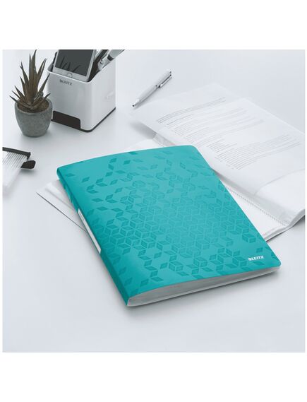 Mapa de prezentare cu 40 folii, A4, turcoaz, coperta flexibila, LEITZ WOW, Culoare: Turcoaz-[3]
