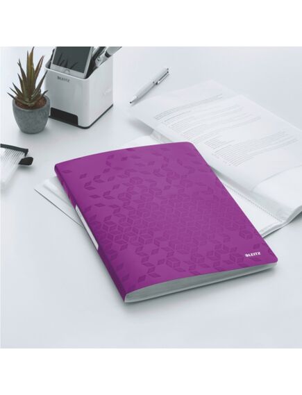 Mapa prezentare cu 20 folii, A4, mov, coperta flexibila, LEITZ WOW, Culoare: Mov-[3]