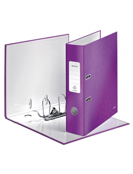 Biblioraft carton laminat, A4, 8 cm, mov, LEITZ WOW 180, Culoare: Mov-[2]