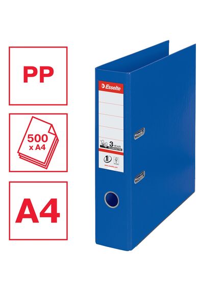 Biblioraft A4 plastifiat PP/PP, 7.5 cm, albastru, ESSELTE NO. 1 Power, Culoare: Albastru-[2]