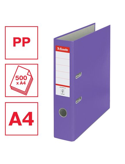 Biblioraft plastifiat, A4, 7.5 cm, mov, ESSELTE Economy, Culoare: Mov-[2]