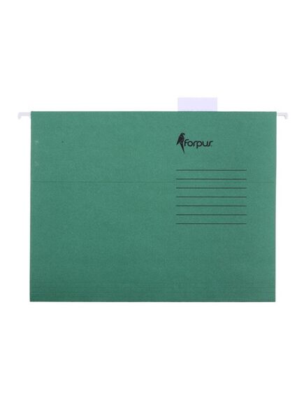 Dosar suspendabil simplu, cu bagheta metalica, A4, verde, 25 buc/set, FORPUS, Culoare: Verde-[2]