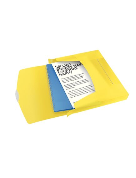 Mapa de plastic, cu elastic, A4, galben, ESSELTE VIVIDA Jumbo, Culoare: Galben-[2]