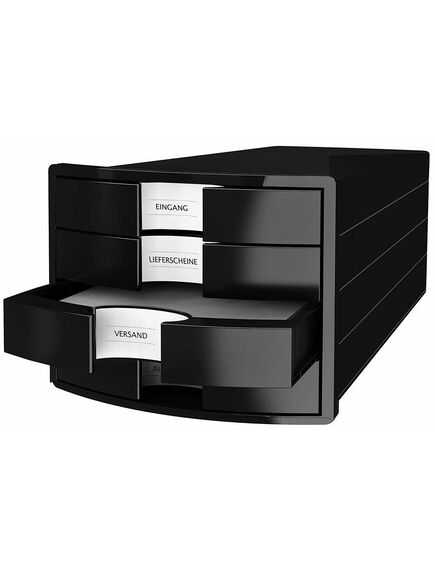 Suport cu sertare, plastic, cu 4 sertare, negru, HAN Impuls, Culoare: Negru-[2]