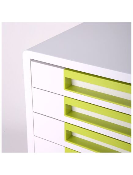 Suport cu sertare, plastic, cu 5 sertare, verde, DELI Rio, Culoare: Verde-[3]