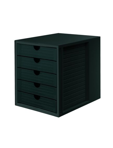 Suport documente, plastic, cu 5 sertare, negru, HAN, Culoare: Negru-[2]