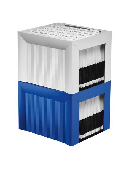 Suport pentru 35 dosare suspendabile, plastic, gri, HAN Karat, Culoare: Gri deschis-[2]