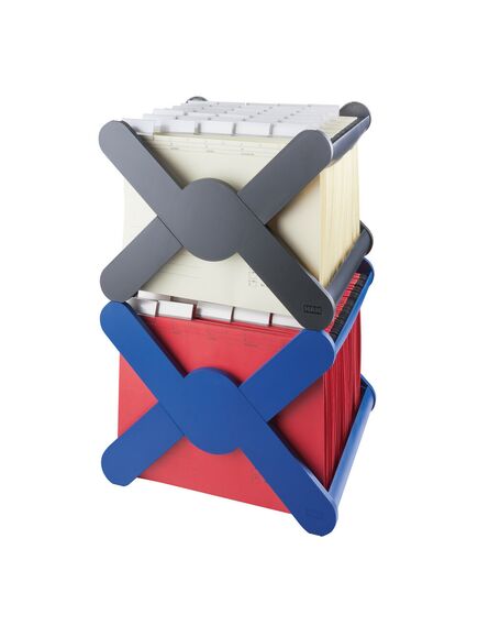 Suport pentru 35 dosare suspendabile, plastic, negru, HAN X-Cross-[3]