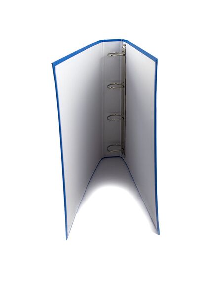 Caiet mecanic A4, 4 inele, 25 mm, carton, cu buzunar, albastru, Standard, Culoare: Albastru-[2]