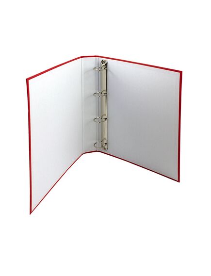 Caiet mecanic A4, 4 inele, 25 mm, carton, cu buzunar, rosu, Standard, Culoare: Rosu-[2]