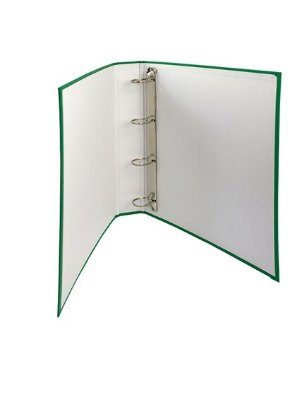 Caiet mecanic A4, 4 inele, 25 mm, carton, cu buzunar, verde, Standard, Culoare: Verde-[2]