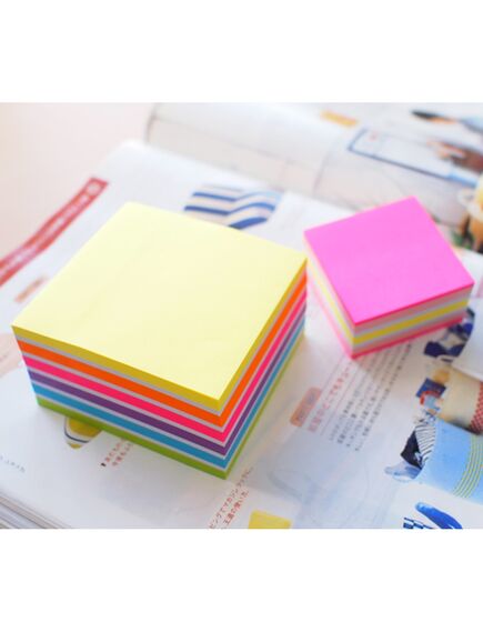 Cub notite autoadeziv, 76x76 mm, 400 file neon, STICK'N Rainbow-[2]
