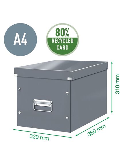Cutie depozitare mare, 320x310x360 mm, carton, alb, LEITZ WOW Click&Store Cub, Culoare: Alb-[3]