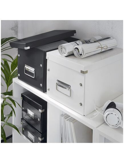 Cutie depozitare mare, 320x310x360 mm, carton, negru, LEITZ WOW Click&Store Cub, Culoare: Negru-[2]