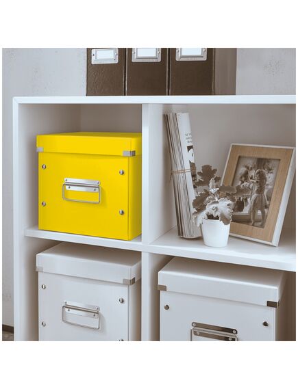 Cutie depozitare medie, 260x240x260 mm, galben, LEITZ WOW Click&Store, Culoare: Galben-[2]