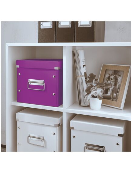 Cutie depozitare medie, 260x240x260 mm, mov, LEITZ WOW Click&Store, Culoare: Mov-[2]