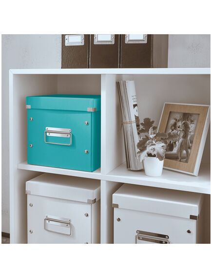 Cutie depozitare medie, 260x240x260 mm, turcoaz, LEITZ WOW Click&Store, Culoare: Turcoaz-[2]