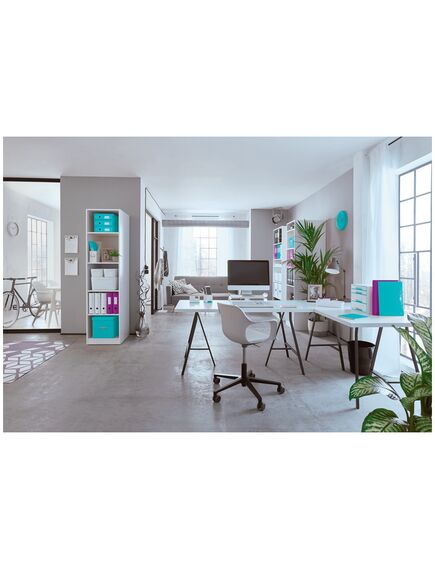 Cutie depozitare medie, 260x240x260 mm, turcoaz, LEITZ WOW Click&Store, Culoare: Turcoaz-[3]