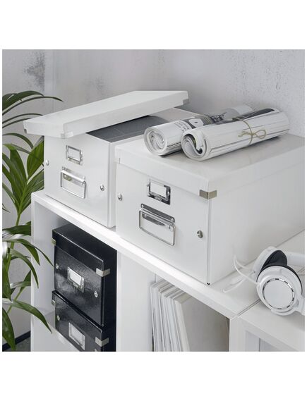 Cutie depozitare medie, 369x281x200 mm, carton, alb, LEITZ Click&Store, Culoare: Alb-[2]