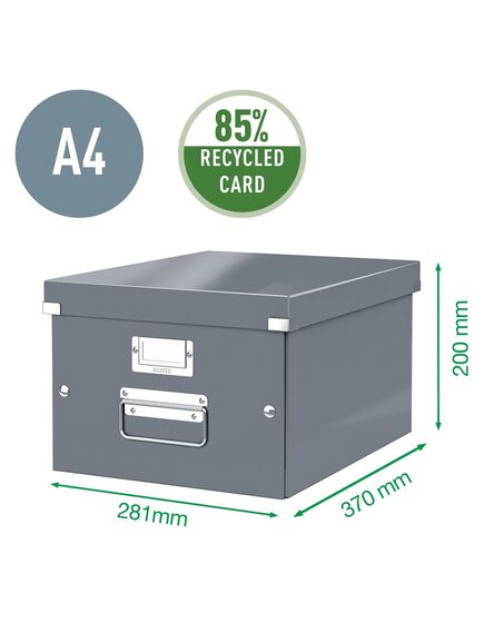 Cutie depozitare medie, 369x281x200 mm, carton, albastru, LEITZ Click&Store, Culoare: Albastru-[4]