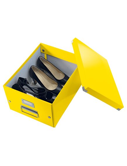 Cutie depozitare medie, 369x281x200 mm, carton, galben, LEITZ Click&Store, Culoare: Galben-[2]