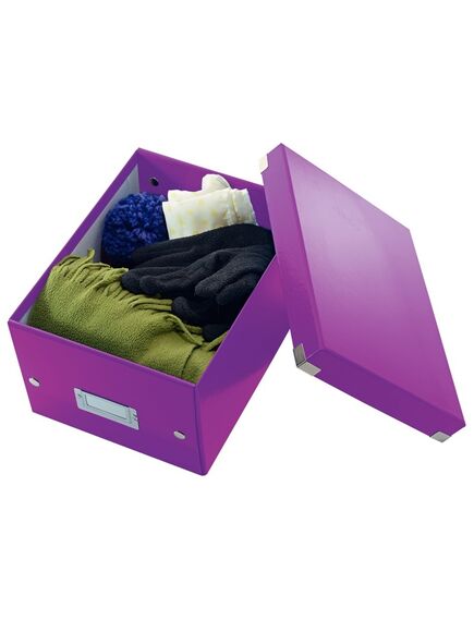Cutie depozitare mica, 220x160x282 mm, mov, LEITZ WOW Click&Store, Culoare: Mov-[2]