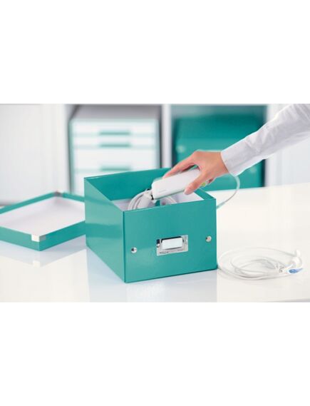 Cutie depozitare mica, 220x160x282 mm, turcoaz, LEITZ WOW Click&Store, Culoare: Turcoaz-[3]