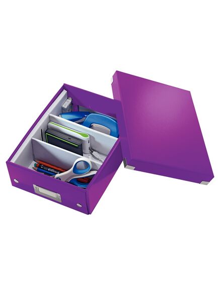 Cutie organizare mica, 220x100x280 mm, mov, LEITZ WOW Click&Store, Culoare: Mov-[3]