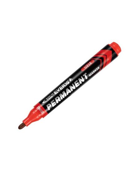 Marker permanent, varf 2.5mm, rosu, DELI U216, Culoare: Rosu-[2]