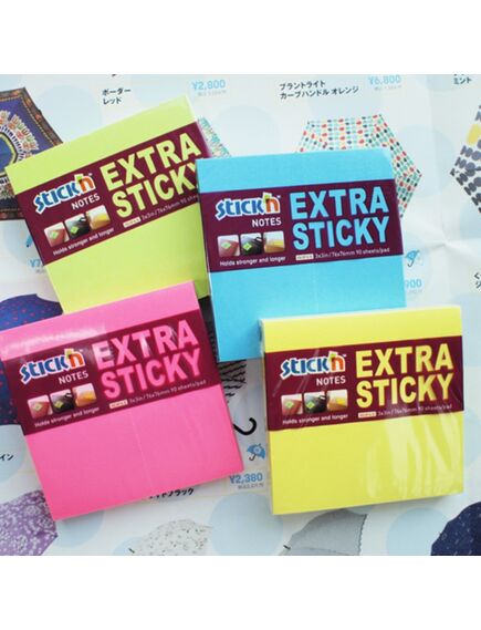 Notes autoadeziv extra-sticky 76x76 mm, 90 file, magenta, STICK'N Neon, Culoare: Magenta-[2]
