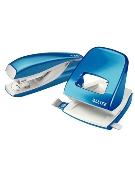 Perforator de birou, metalic, 30 coli, albastru, LEITZ WOW 5008, Culoare: Albastru-[2]