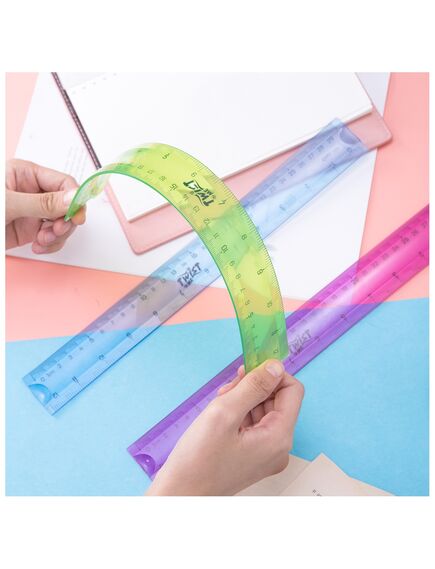 Rigla din plastic, 30 cm, flexibila, DELI-[2]
