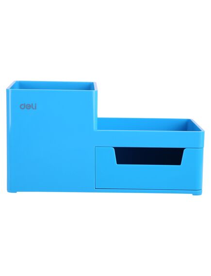 Suport accesorii birou, 4 compartimente, albastru, DELI Rio, Culoare: Albastru-[3]
