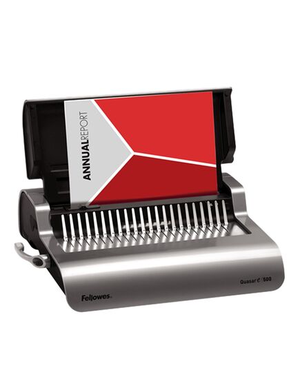 Aparat de indosariat electric, inele palstic, max. 500 coli, FELLOWES Quasar-E 500-[2]
