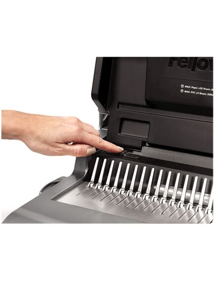 Aparat de indosariat manual, inele plastic, max. 500 coli, FELLOWES Quasar+ 500-[3]