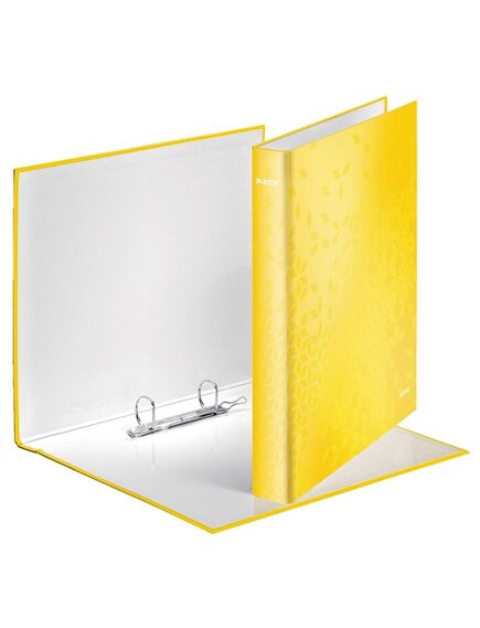 Caiet mecanic A4, 2 inele, 25mm, galben, LEITZ WOW, Culoare: Galben-[2]