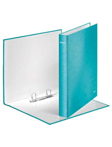 Caiet mecanic A4, 2 inele, 25mm, turcoaz, LEITZ WOW, Culoare: Turcoaz-[2]