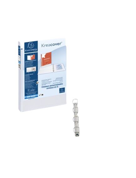 Caiet mecanic A4+, 4 inele, 30 mm, cu buzunar, alb, EXACOMPTA-[4]
